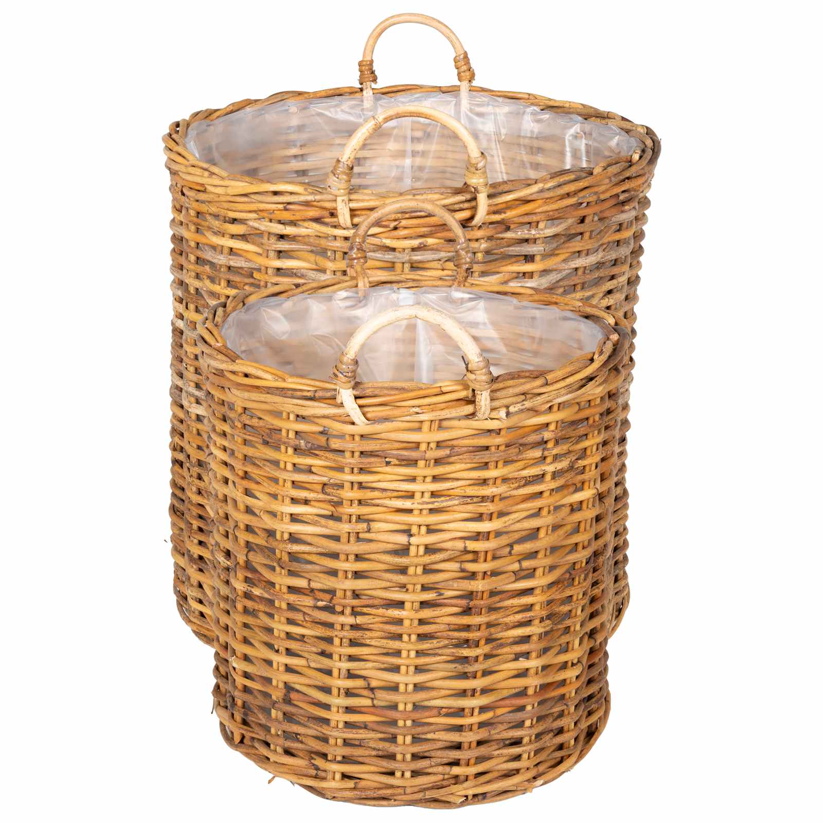 Blumentopf Körbchen 2 Stk. Natürliches Grau Kubu Rattan