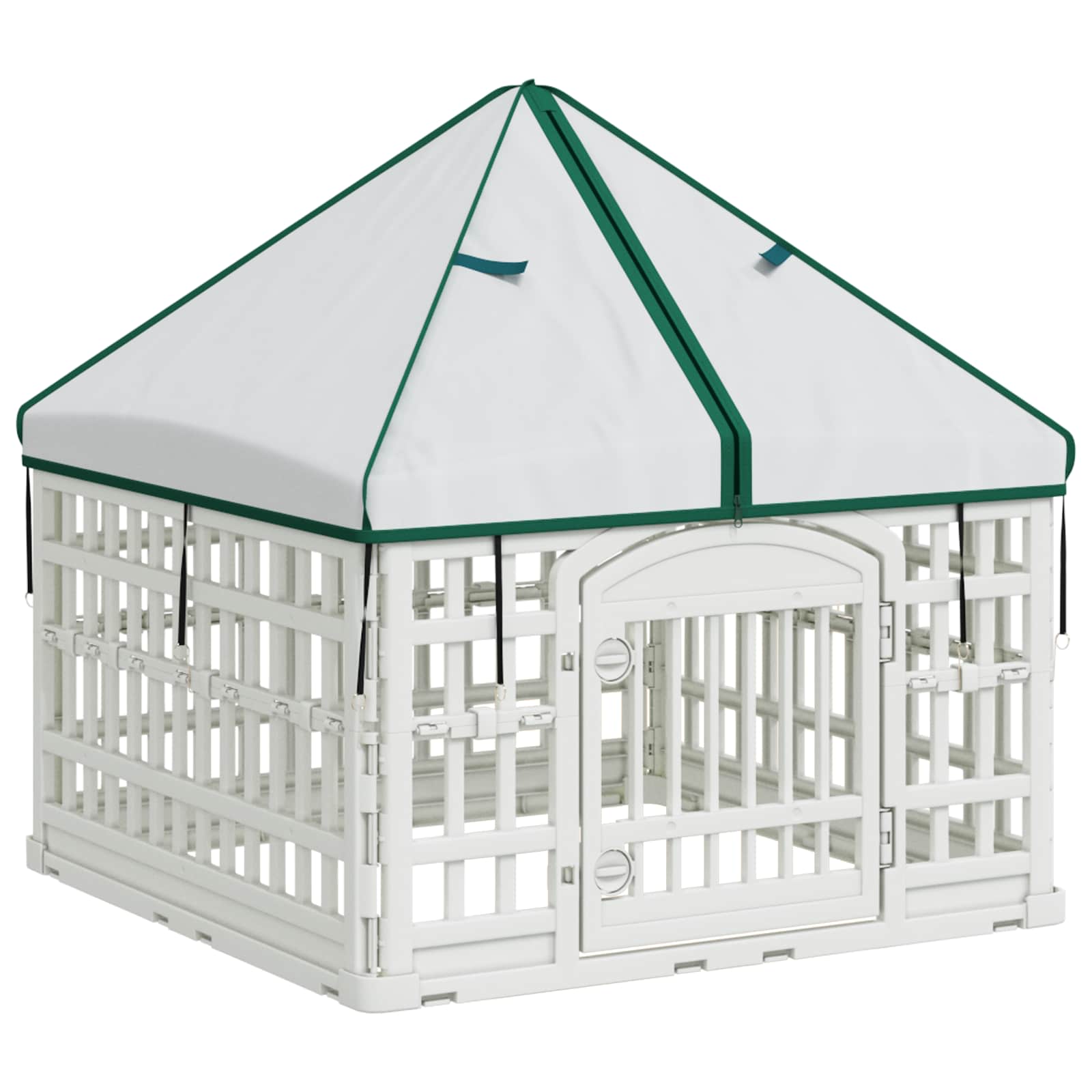 4-Panel-Hundespielplatz mit Dach 60 x 60 x 82 cm Kunststoff