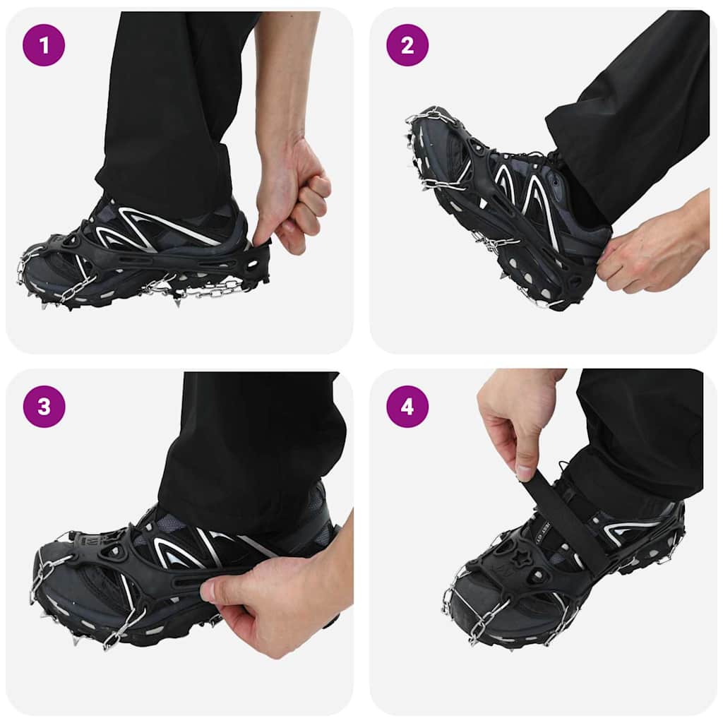 Eiskrallen für Schuhe mit 10 Spikes Orange S