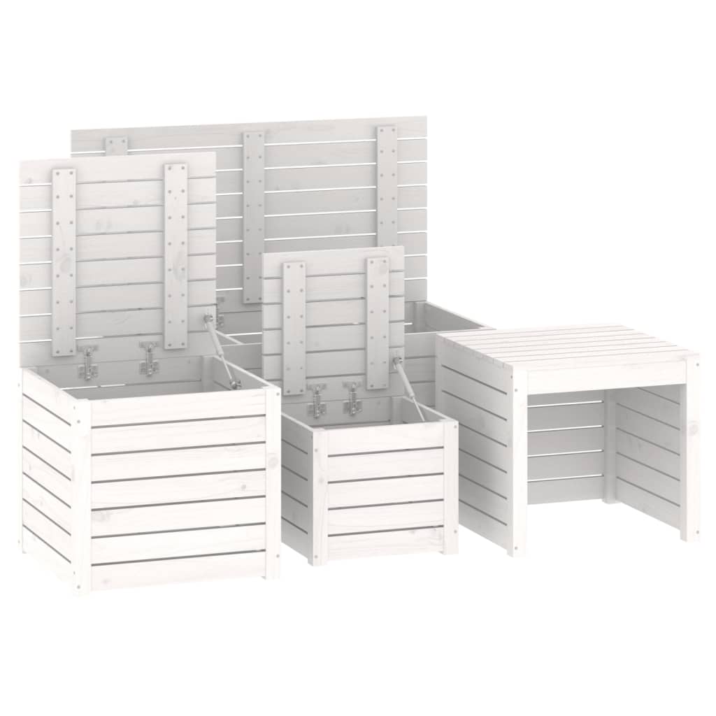 4-tlg. Gartenbox-Set Massivholz Kiefer