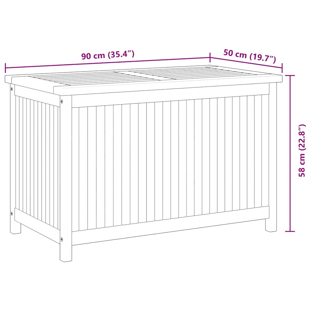Gartenbox 60x50x58 cm Massivholz Teak