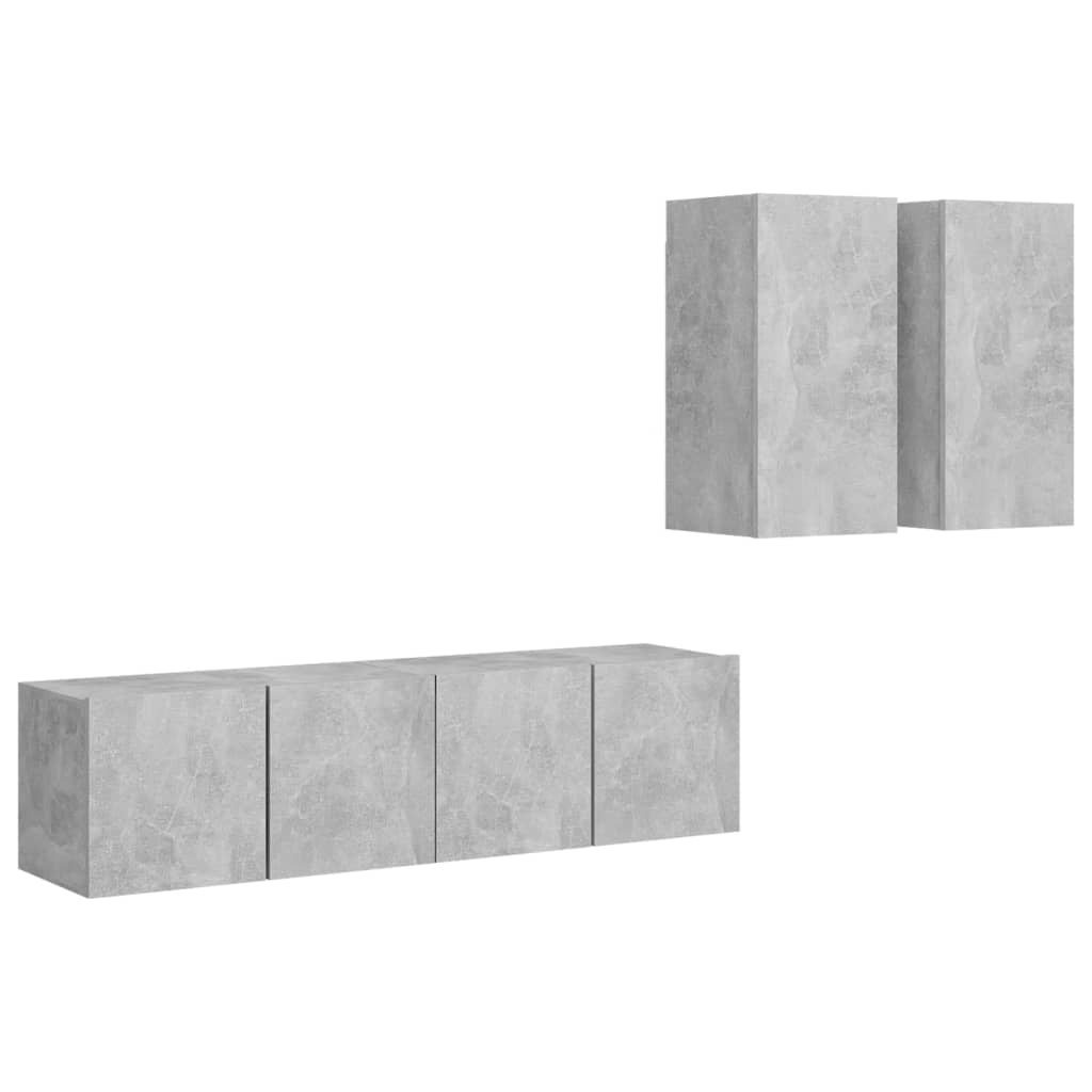 4-tlg. TV-Schrank-Set Weiß Holzwerkstoff