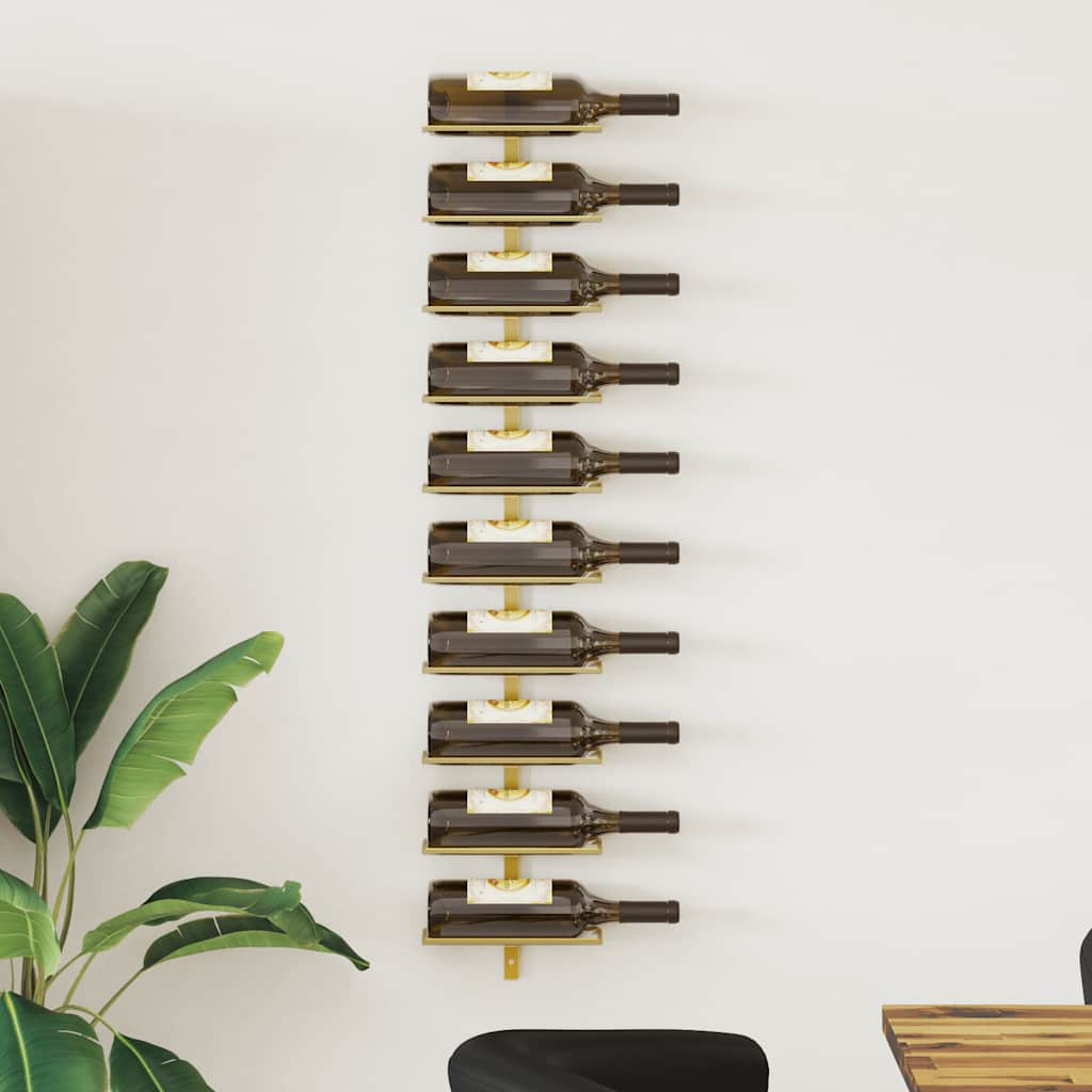 Wand-Weinregal für 9 Flaschen Schwarz Eisen