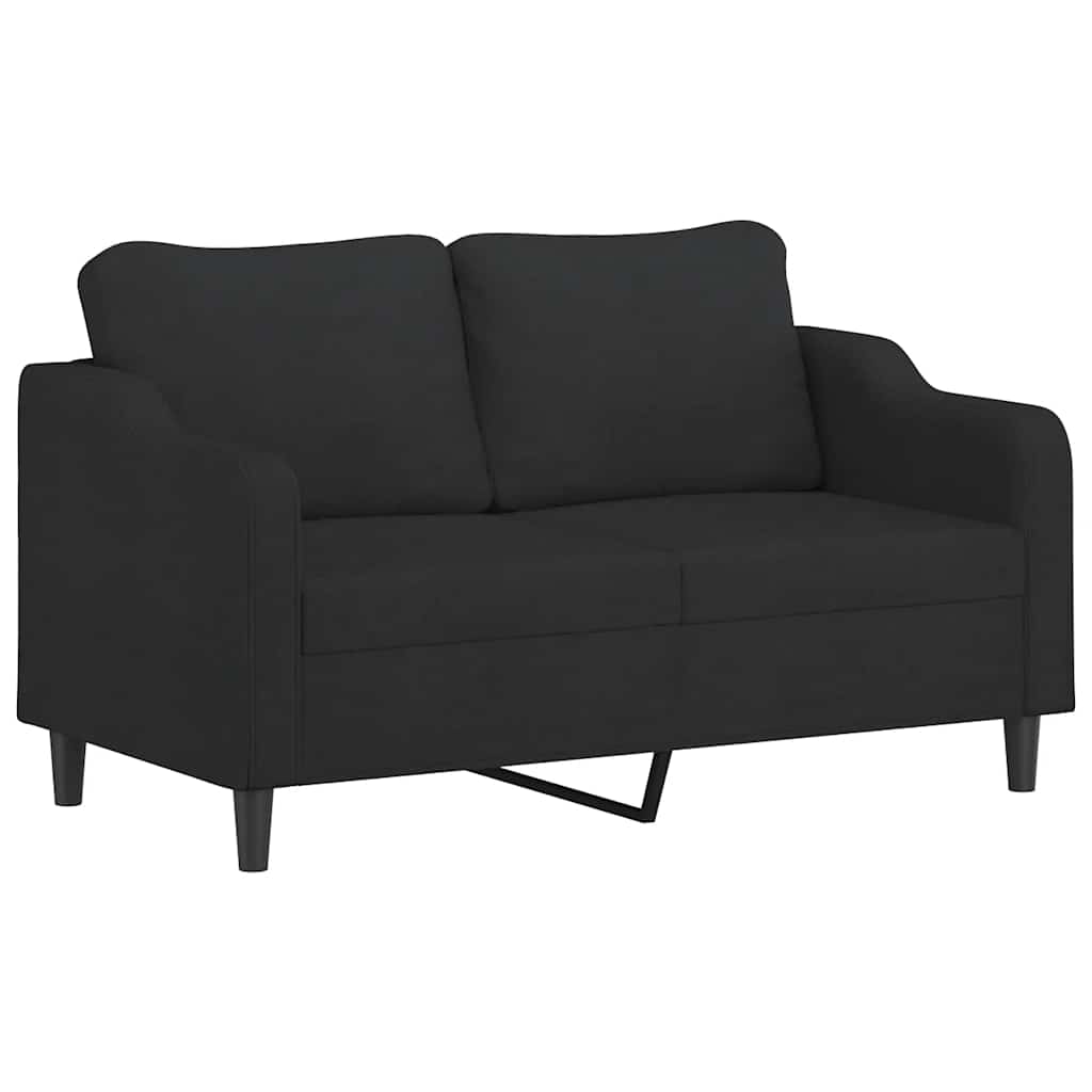 2-Sitzer-Sofa mit Zierkissen Braun 120 cm Stoff