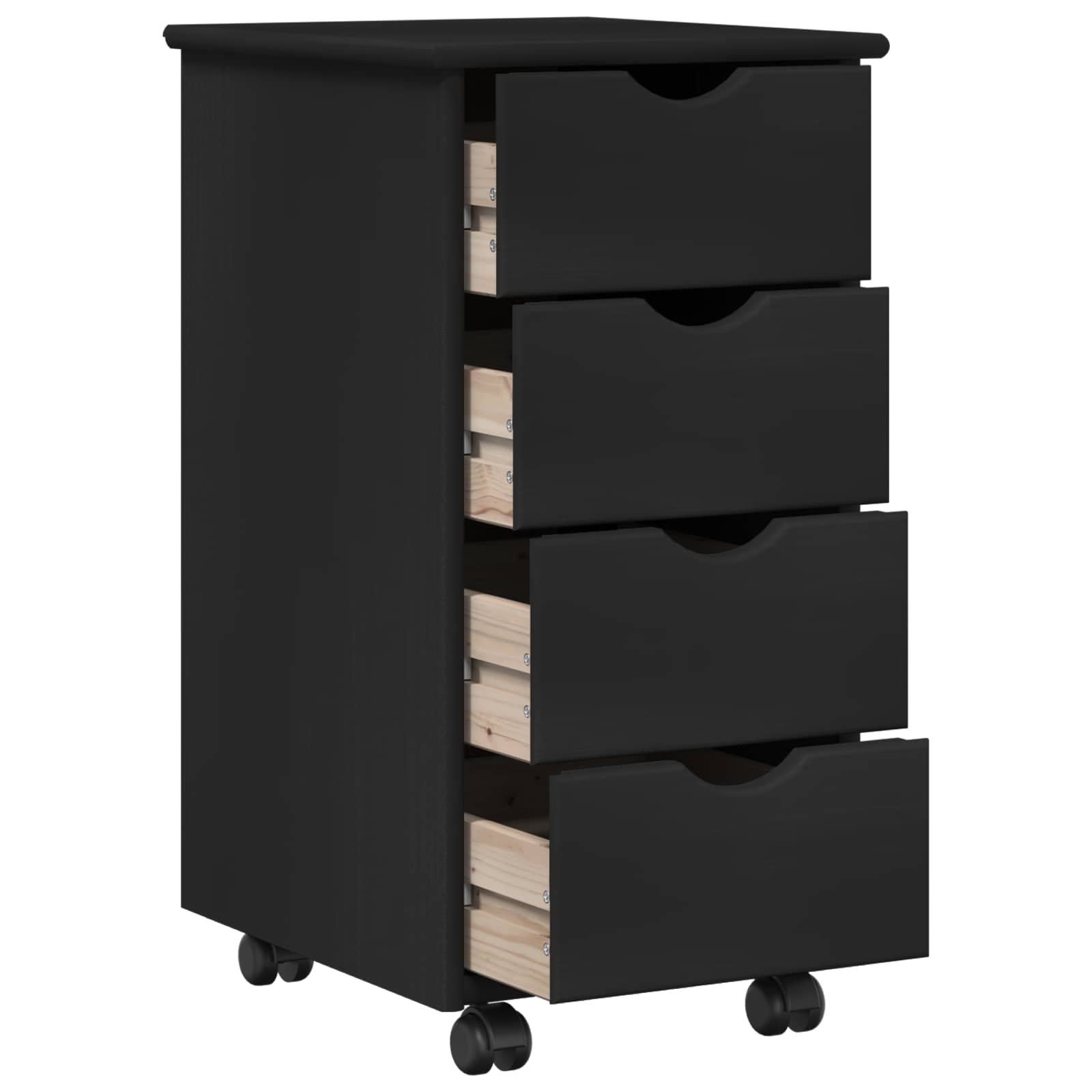 Rollschrank Honigbraun 34 x 39 x 65,5 cm Massivholz Kiefer