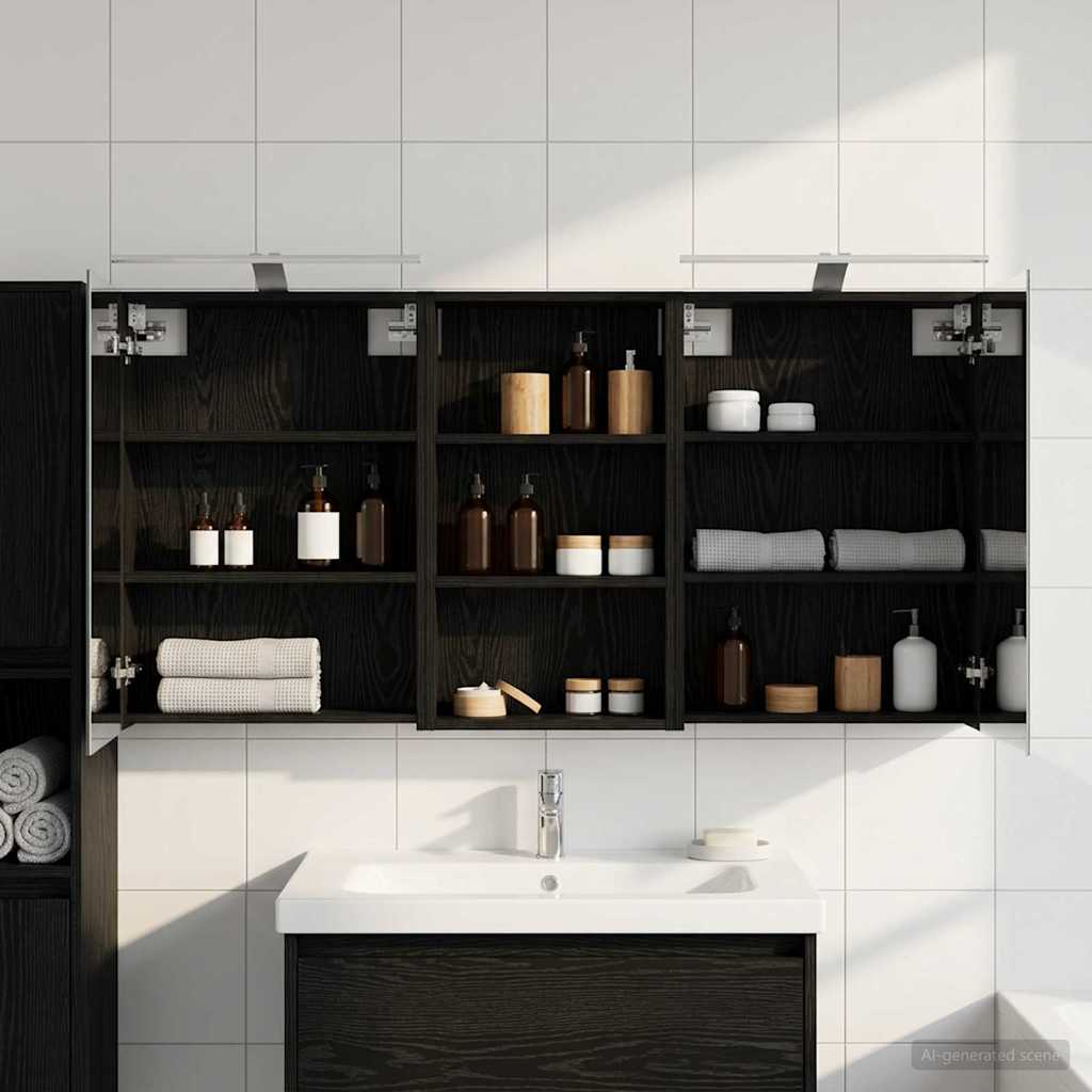 Badezimmerschrank-Set 3 pcs 80 x 10,5 x 50 cm Holzwerkstoff