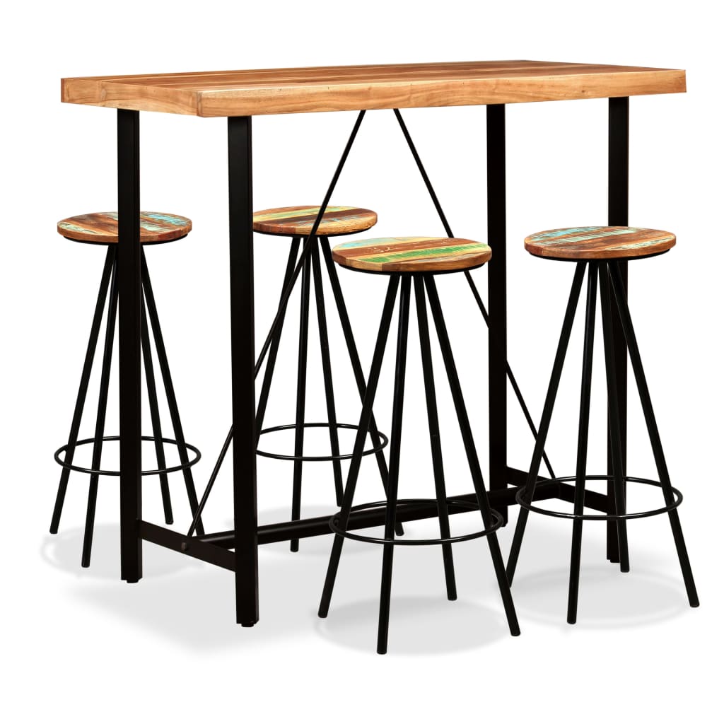 3-tlg. Bar-Set Massivholz Akazie und Altholz