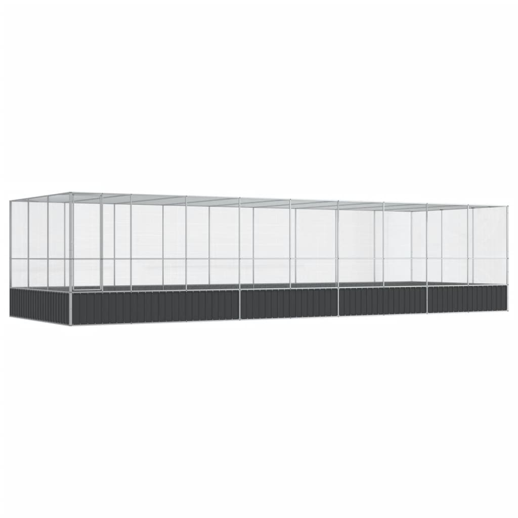 Voliere Silbern 210,5x107x212 cm Stahl