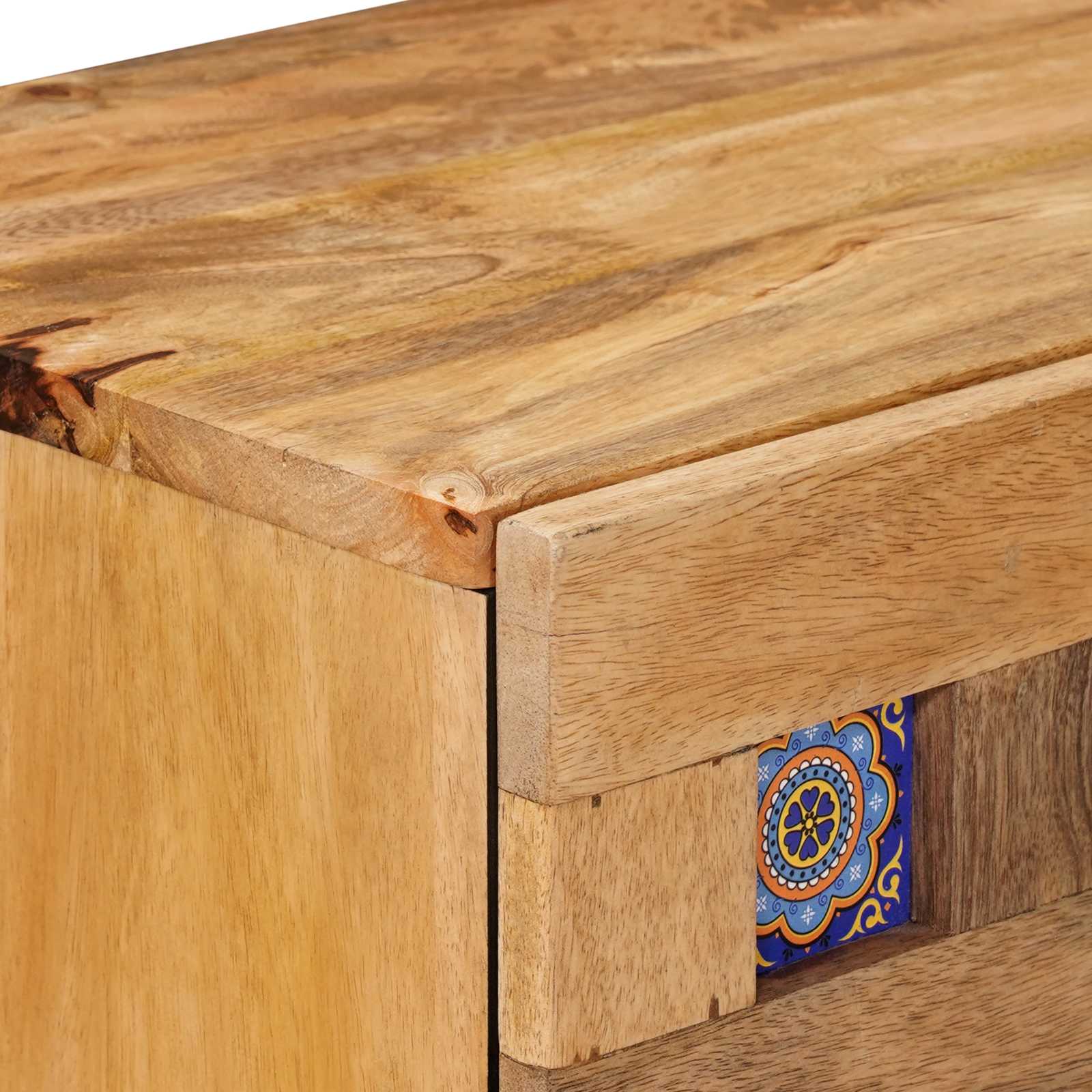 Nachttisch Braun 50 x 33 x 60 cm Massivholz Mango