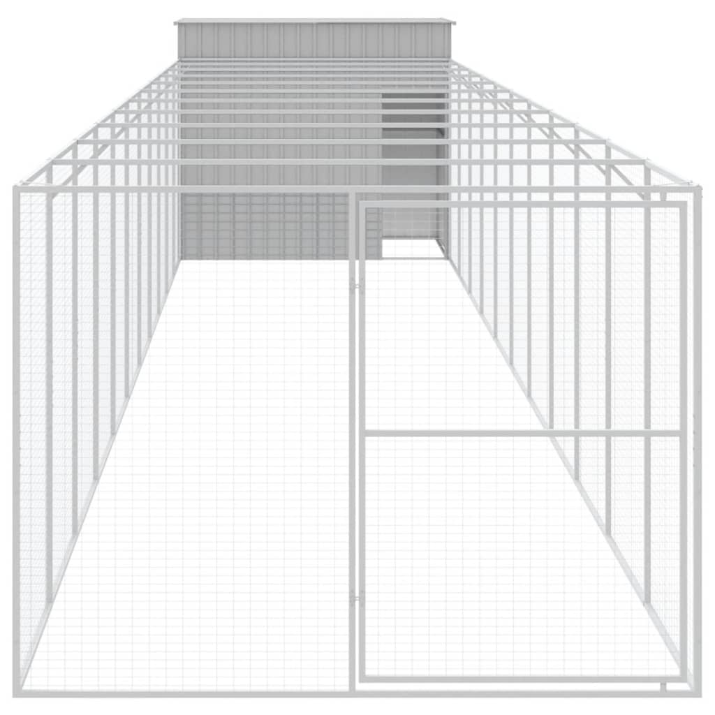 Hundehütte mit Dach Anthrazit 214x153x181 cm Verzinkter Stahl