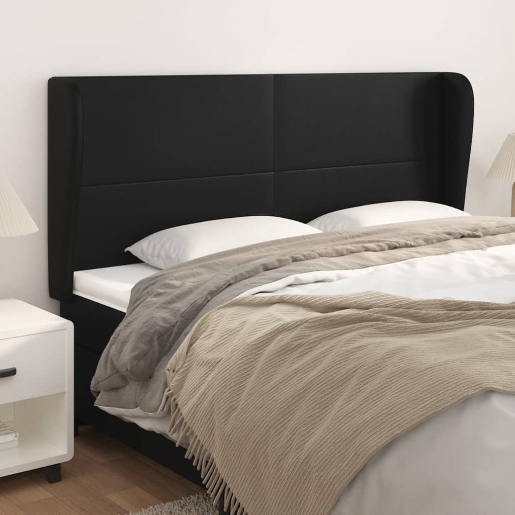 Kopfteil mit Ohren Creme 83x23x78/88 cm Kunstleder
