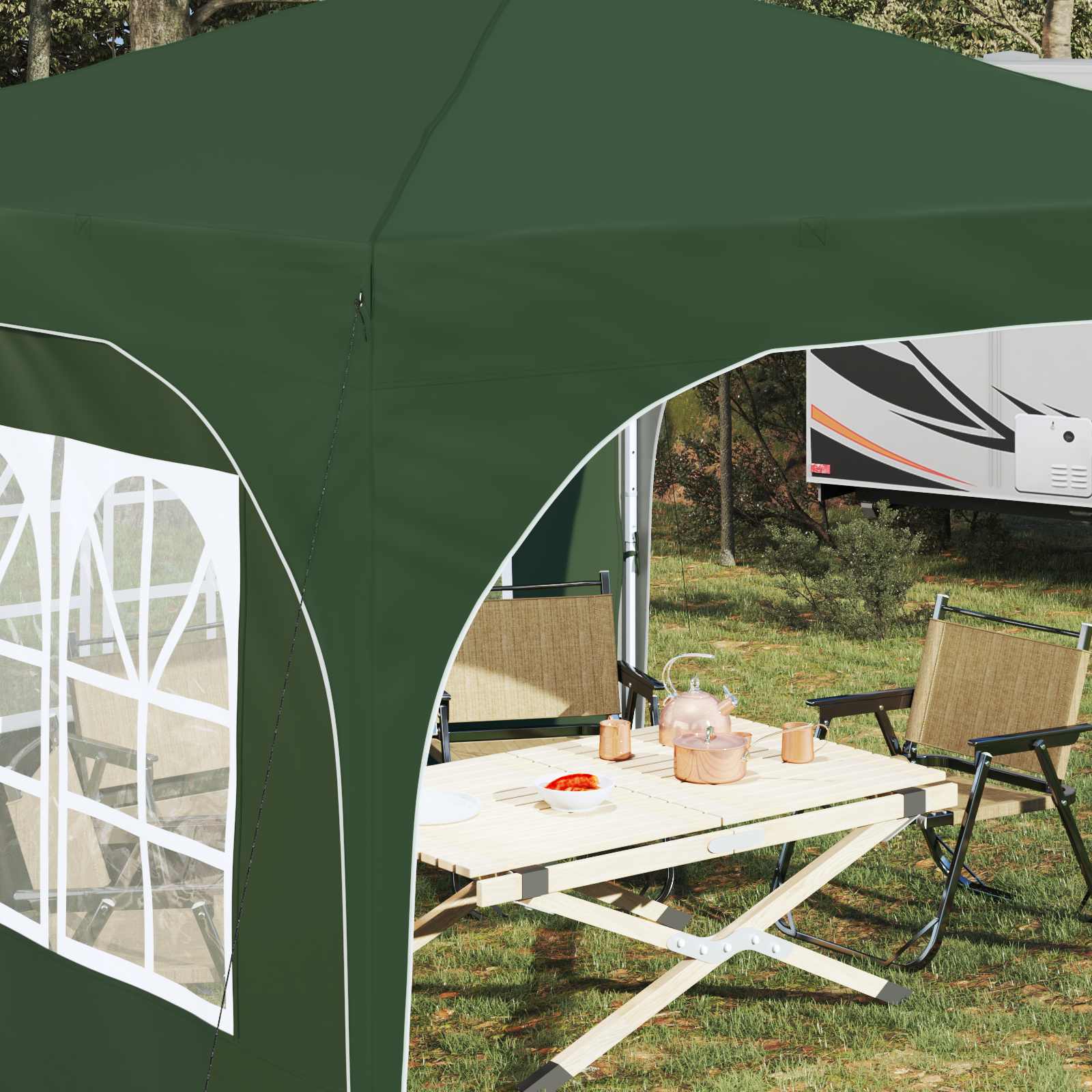 Pop-up Partyzelt 290 x 290 x 245 cm Creme