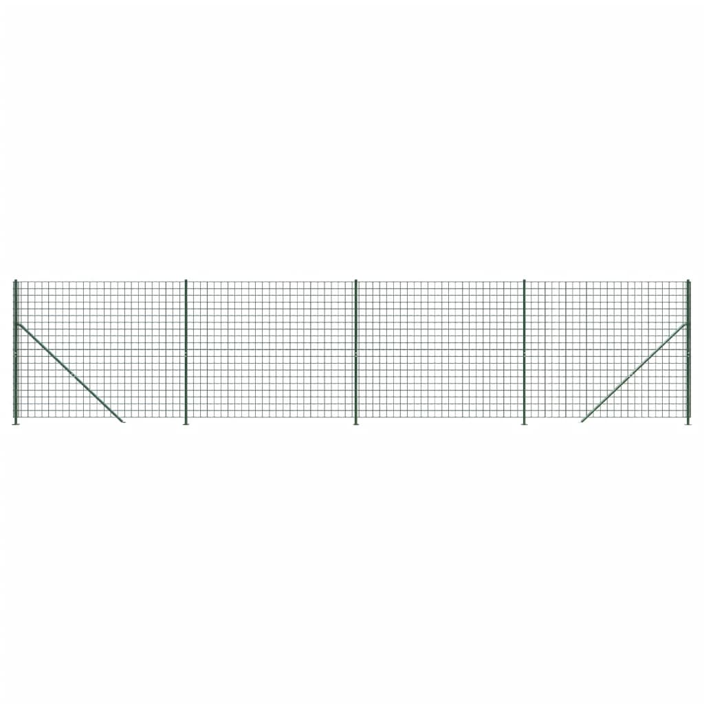 Maschendrahtzaun mit Bodenflansch Grün 0,8x10 m