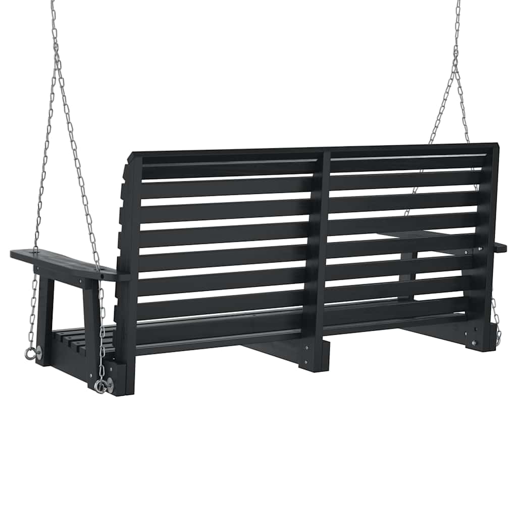 Garten-Hängestuhl mit Metallketten Braun Massivholz Tanne