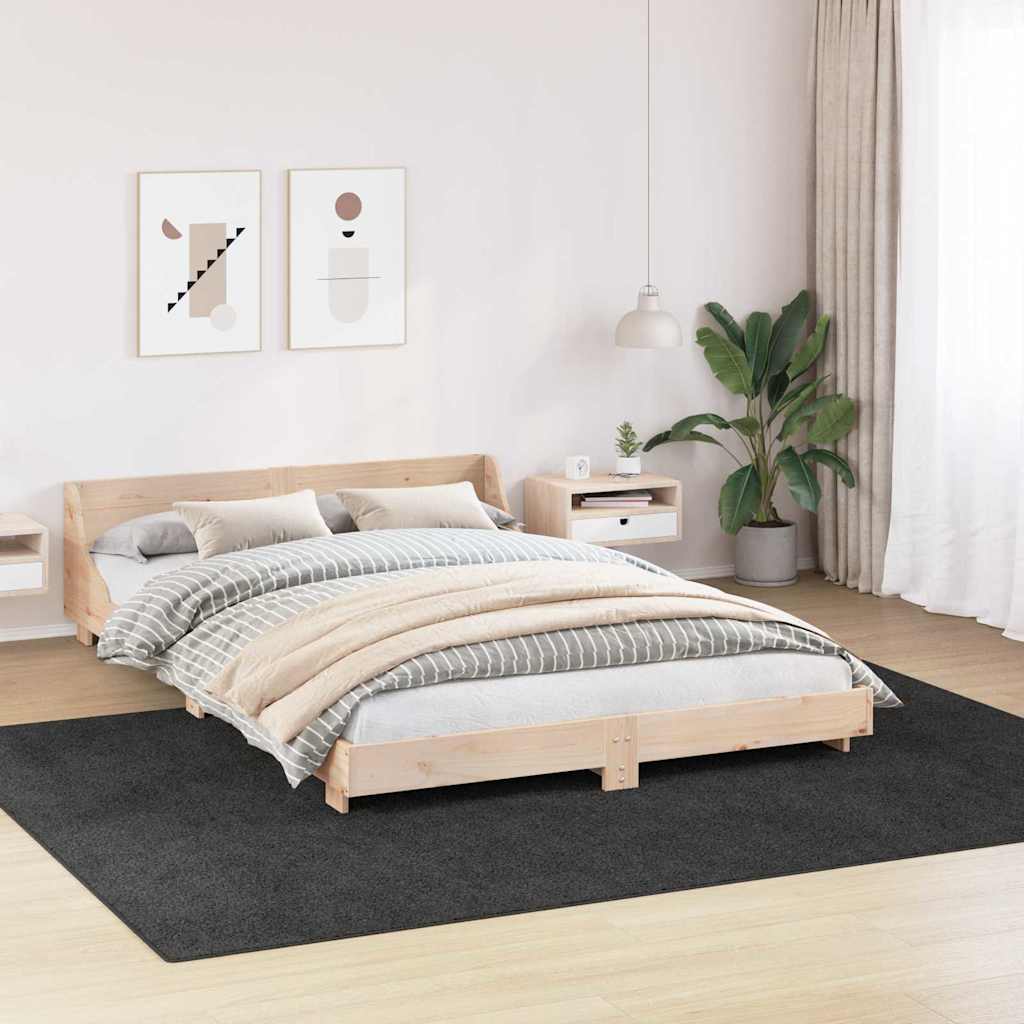 Anti-Rutsch Shaggy Teppich Dunkelgrau 200 x 200 cm PP