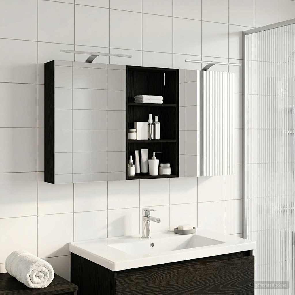 Badezimmerschrank-Set 3 pcs 80 x 10,5 x 50 cm Holzwerkstoff
