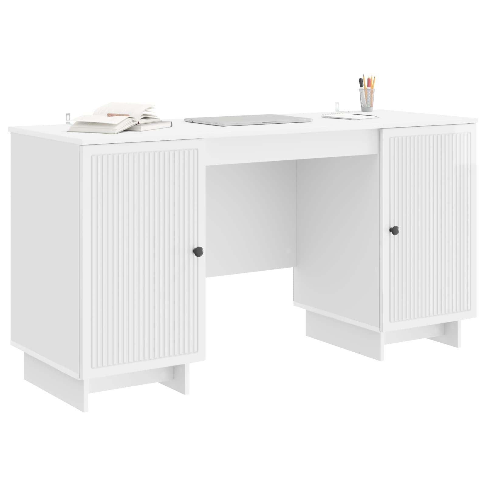 Schreibtisch Schwarz Holzwerkstoff 142,5 x 50 x 75 cm