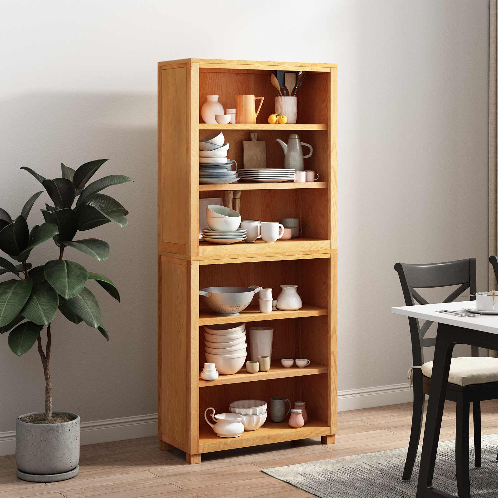 Aufbewahrungsmöbel-Set mit Regal 2 Stk. Natur 80 x 35 x 185 cm