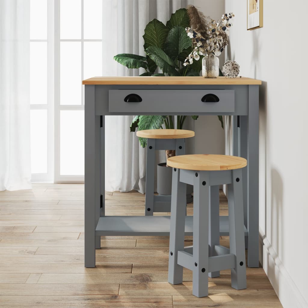 5-tlg. Bar-Set Weiß Massivholz Kiefer