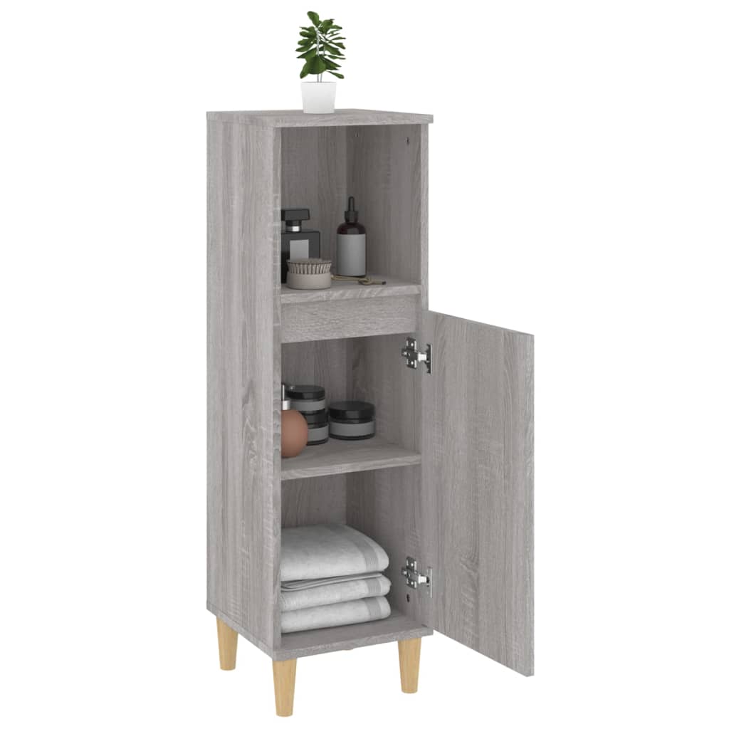 Badschrank Weiß 30x30x100 cm Holzwerkstoff