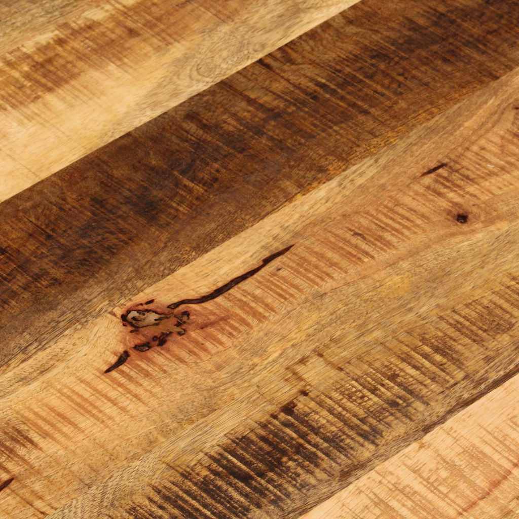 Tischplatte Ø 40x2,5 cm Rund Raues Massives Mangoholz