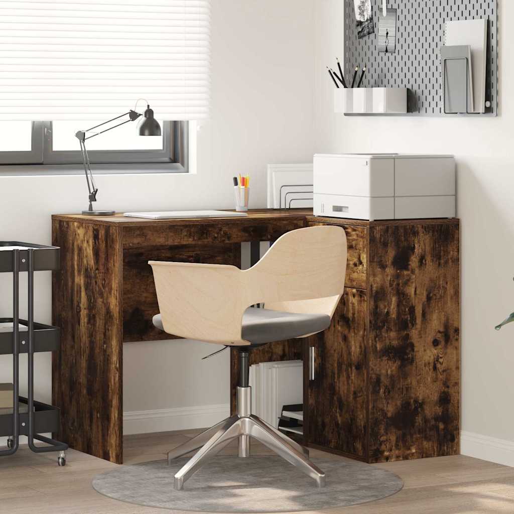 Eck-Schreibtisch Schwarz Eichen-Optik 102 x 88 x 75 cm