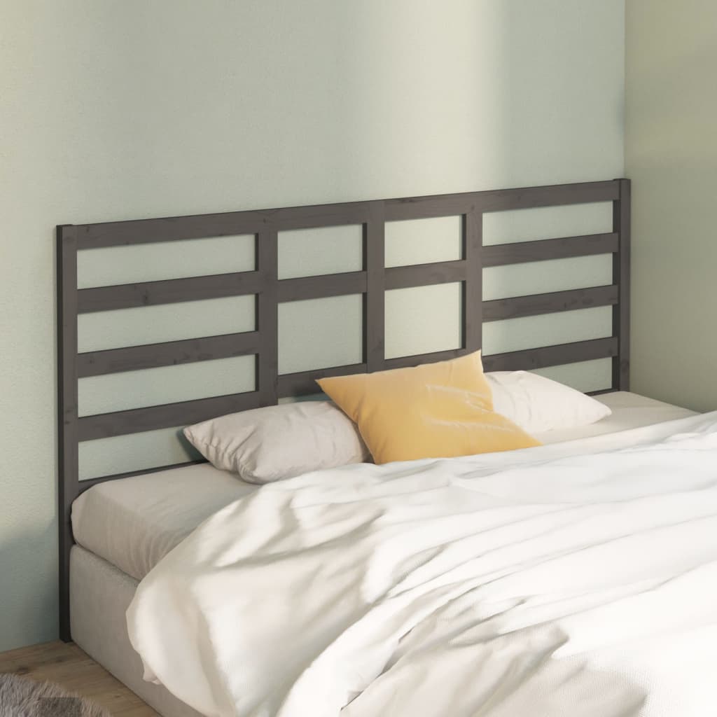 Bett-Kopfteil Grau 81x4x104 cm Massivholz Kiefer