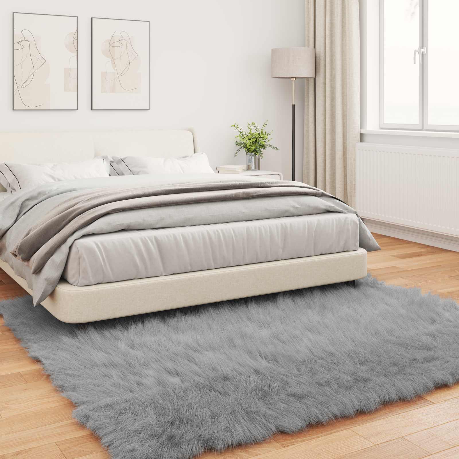 Teppich aus Kunstschaffell TAFALLA Weiß 60 x 110 cm Polyester
