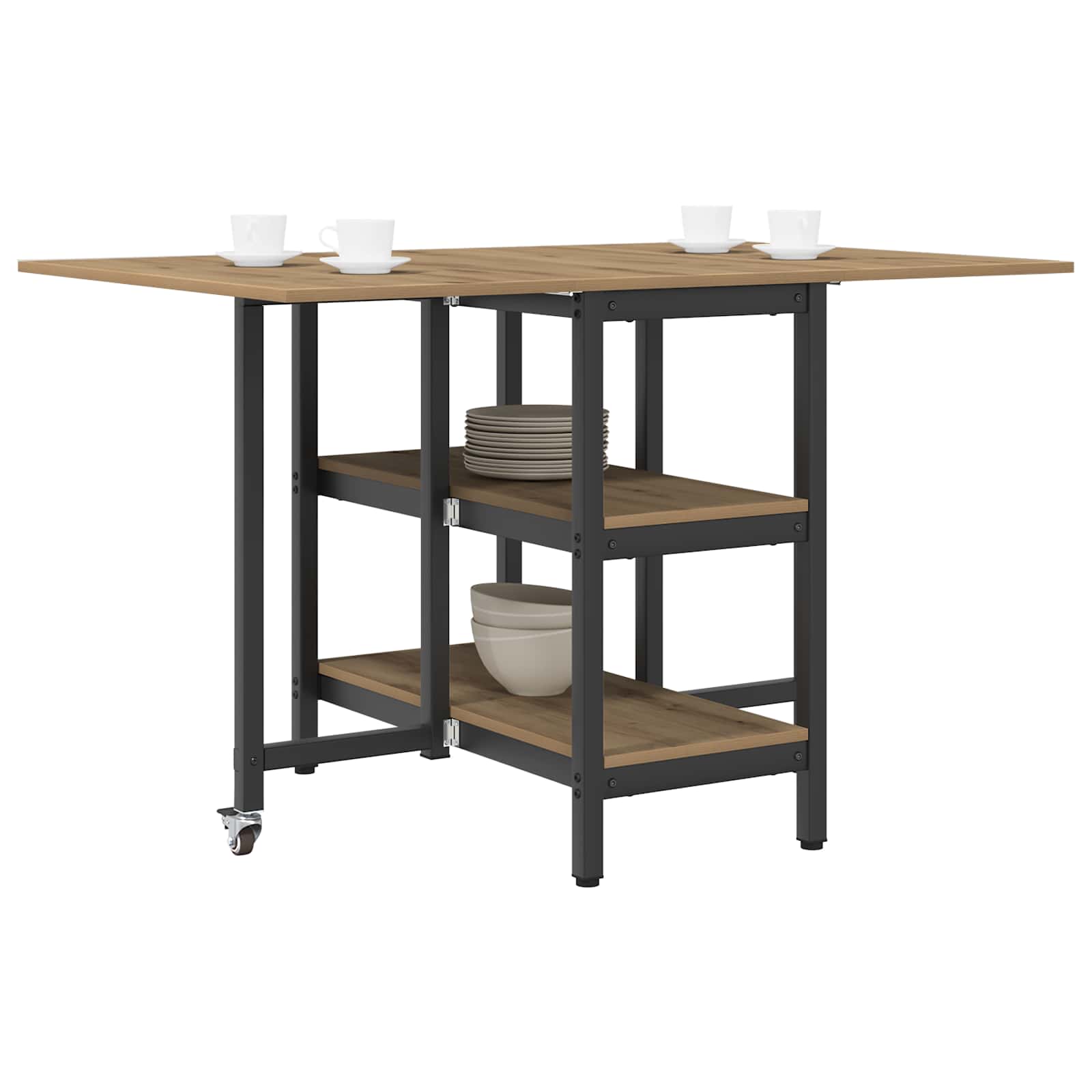 Esstisch 122 x 80 x 76,5 cm Holzwerkstoff Schwarze Eiche