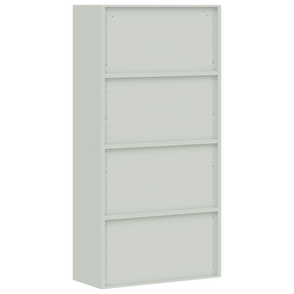 Aktenschrank mit 2 Türen Grau 90 cm Stahl