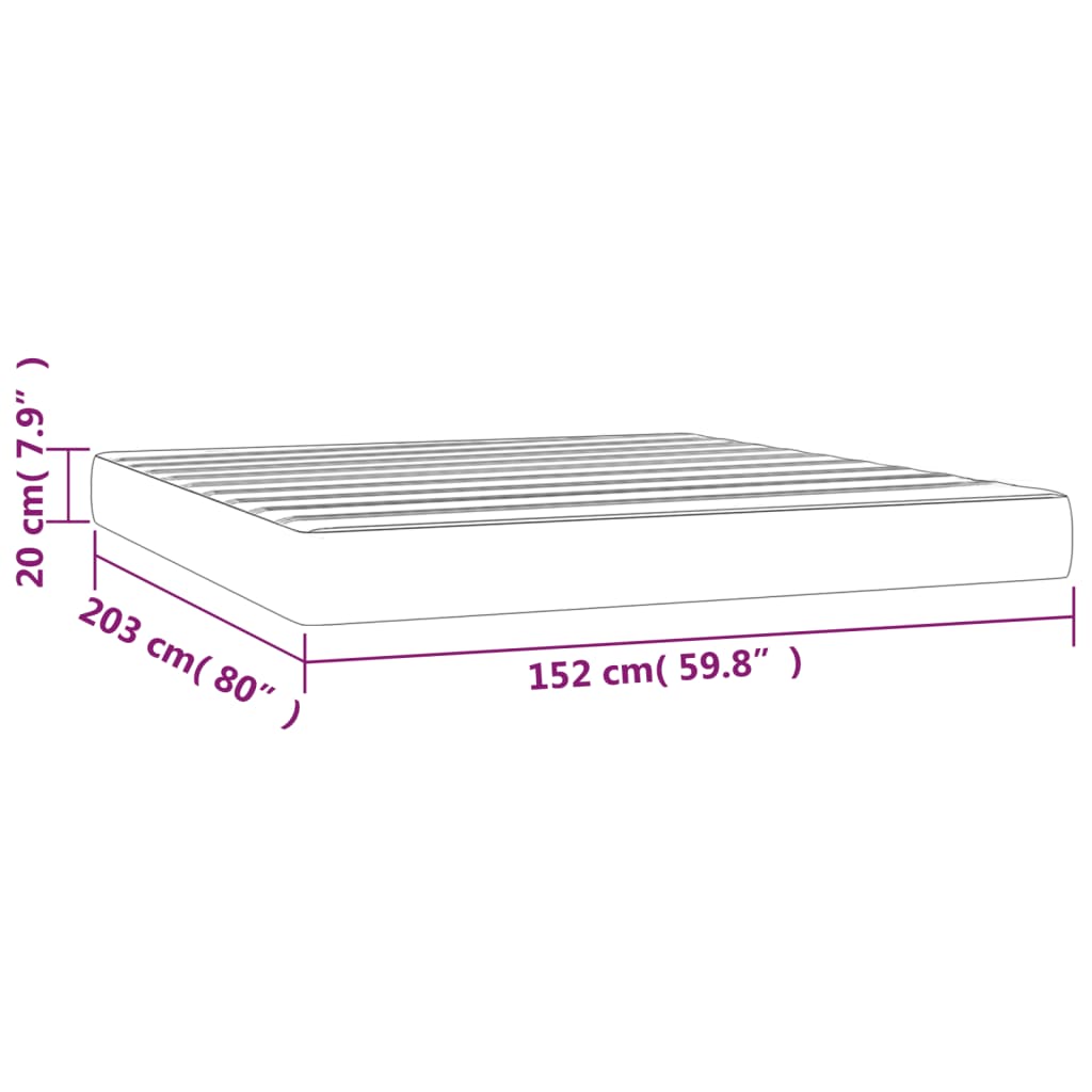 Taschenfederkernmatratze Mittel Hellgrau 100x203x20 cm Stoff
