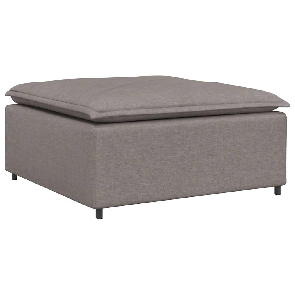 Modulares Sofa mit Fußhocker Kissen Stoff Hellgrau