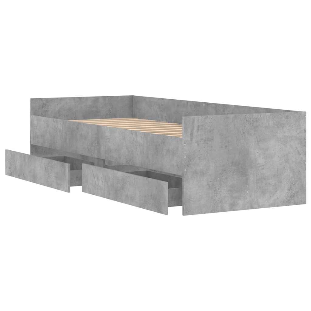 Bett mit Schubladen Braun Eiche-Optik 75x190 cm