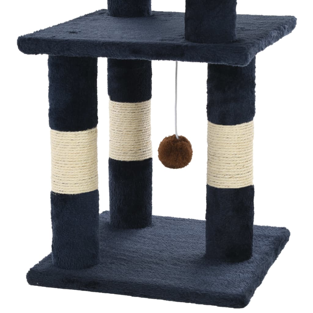 Katzen-Kratzbaum mit Sisal-Kratzsäulen 65 cm Grau