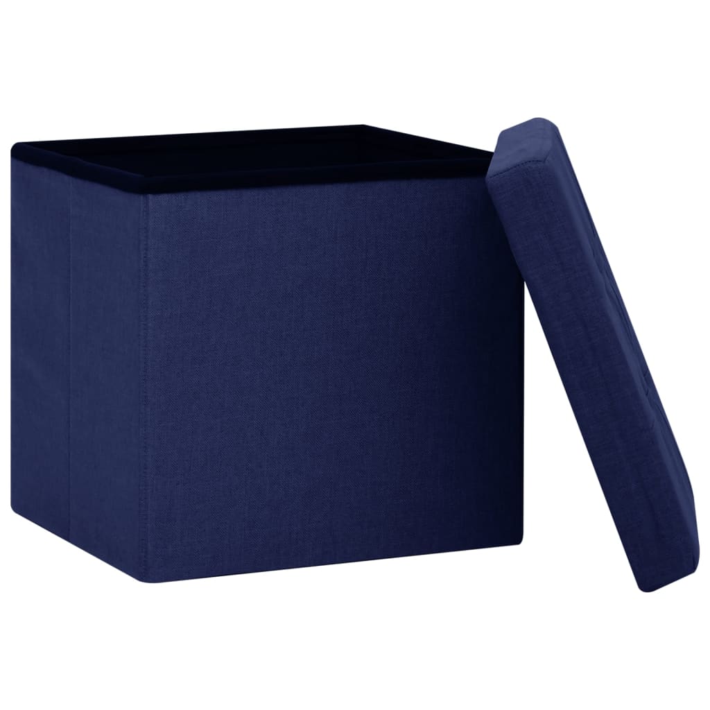 Hocker mit Stauraum Cremeweiß Leinenoptik