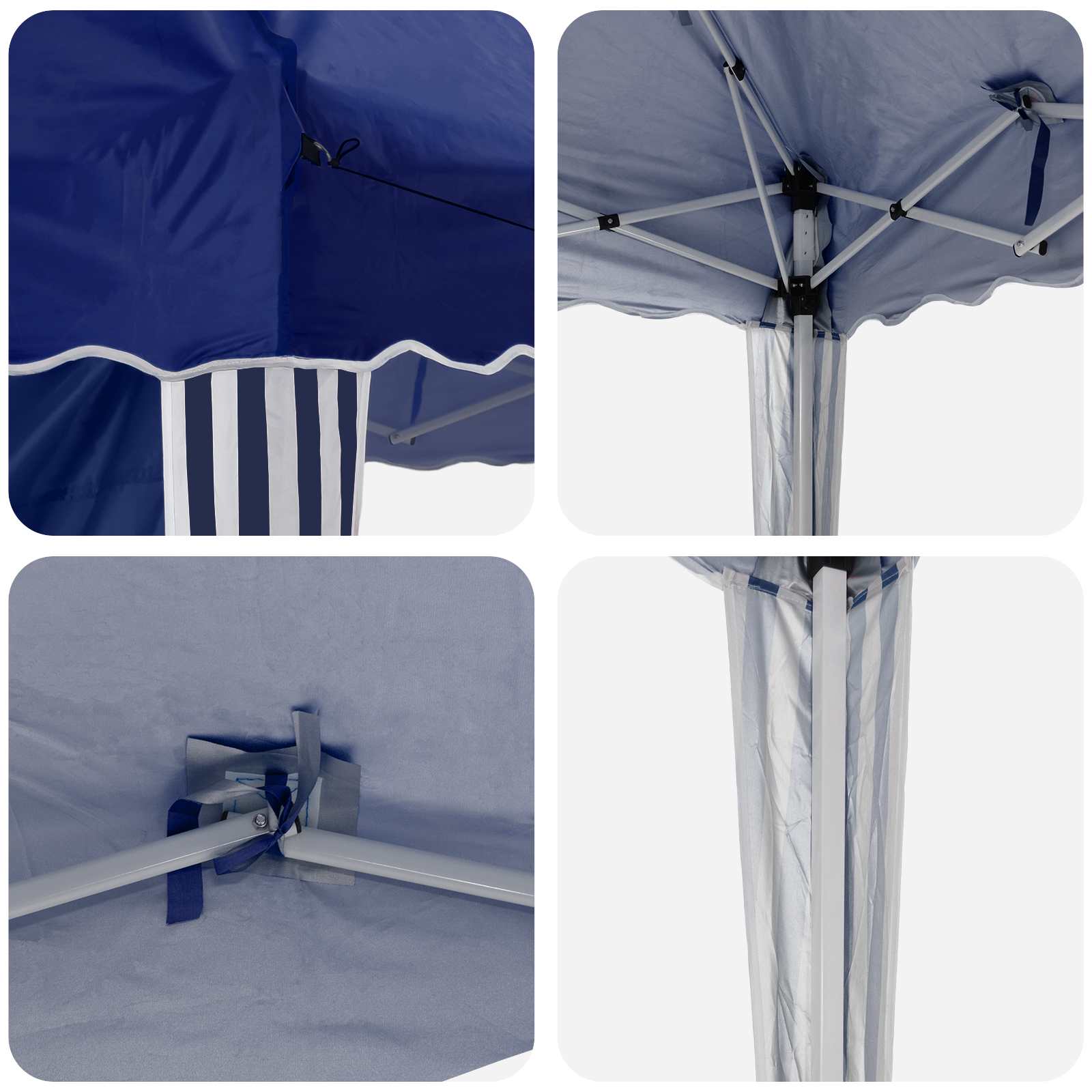 Pop-up Partyzelt 288 x 288 x 245 cm Creme Oxford-Stoff