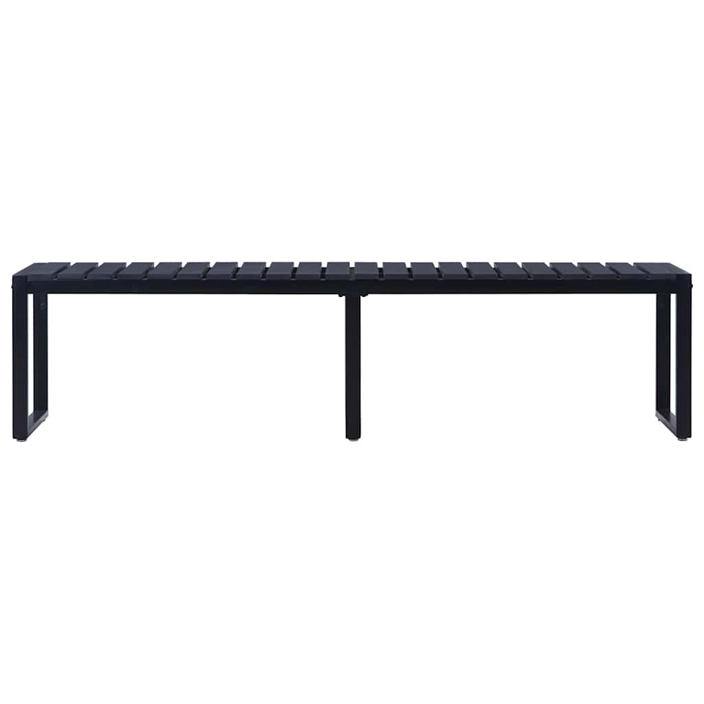 Gartenbank 120,5 cm PS-Platte Schwarz