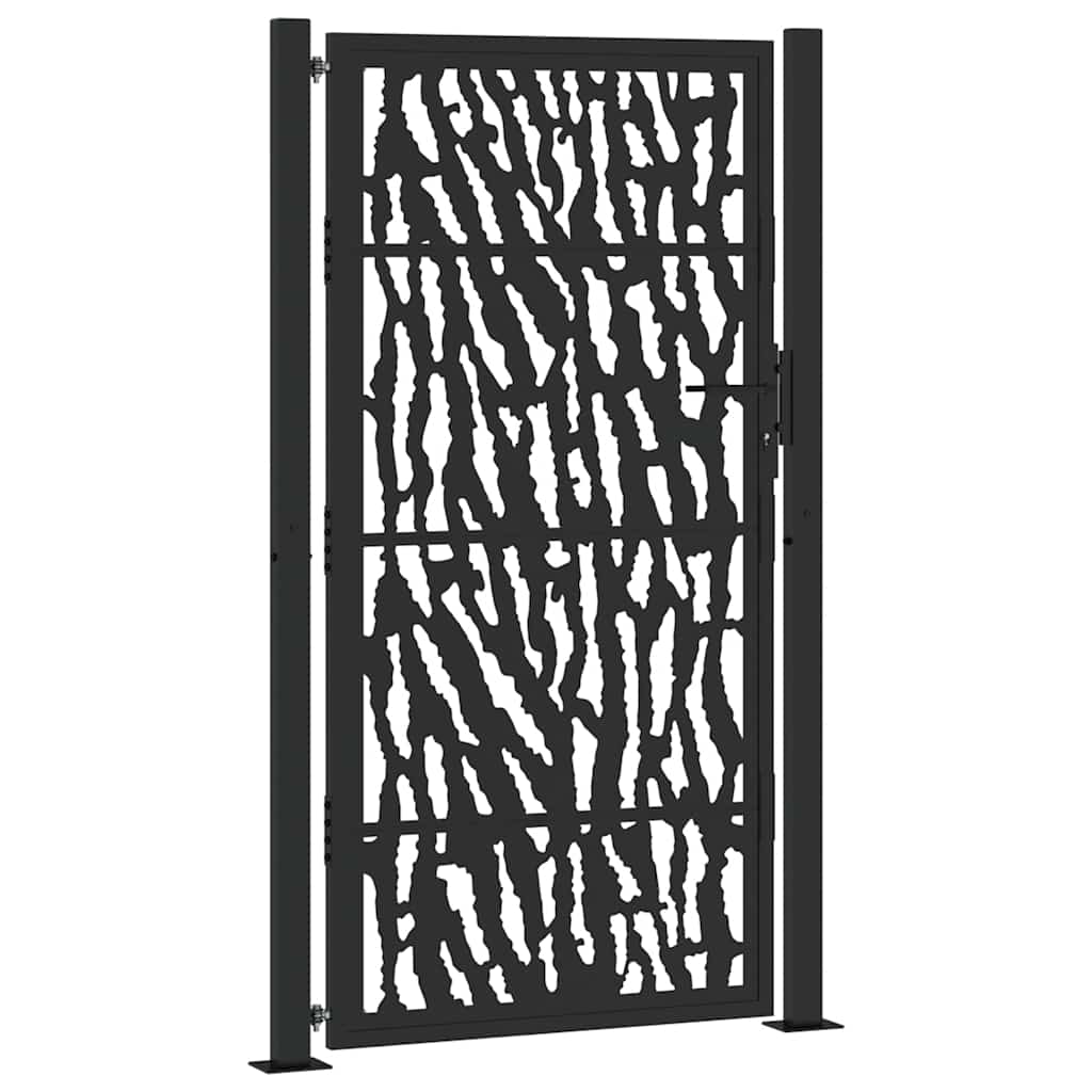 Gartentor Schwarz 100x100 cm Stahl Lichtdesign