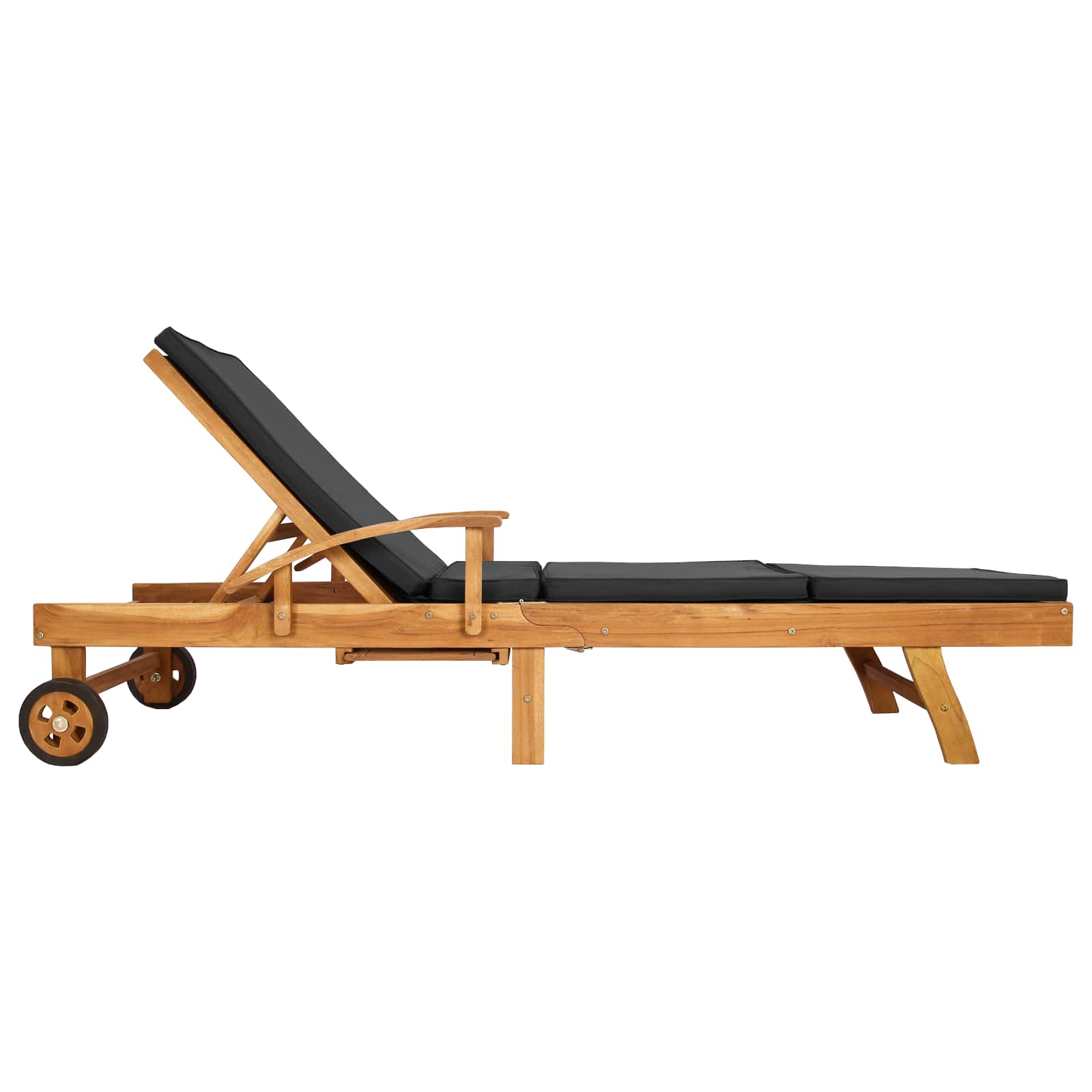 Sonnenliege 1-Person Braun Massivholz Teak