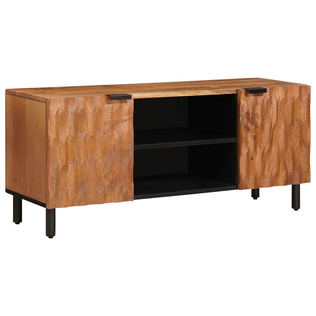 TV-Schränk mit Tür Weiße gewaschene Oberfläche 105 x 33 x 46 cm