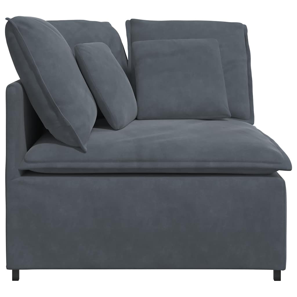 Modulares Sofa Endmodul mit Armlehne Kissen Blau 100 cm