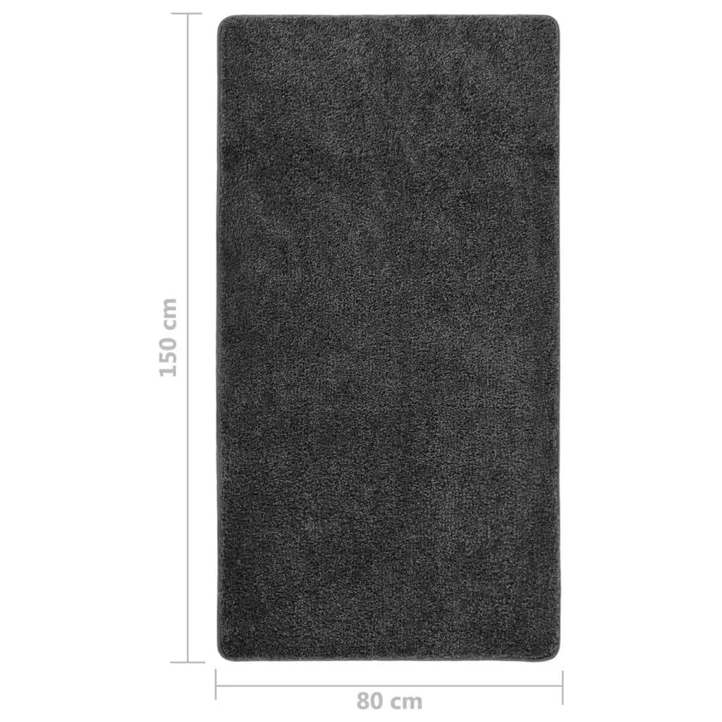 Anti-Rutsch Shaggy Teppich Dunkelgrau 200 x 200 cm PP
