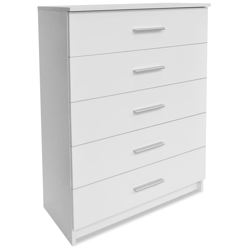 Hochkommode Holzwerkstoff 41x35x106 cm Weiß