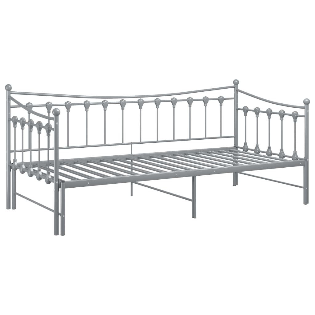Ausziehsofa Bettgestell Schwarz Metall 90x200 cm