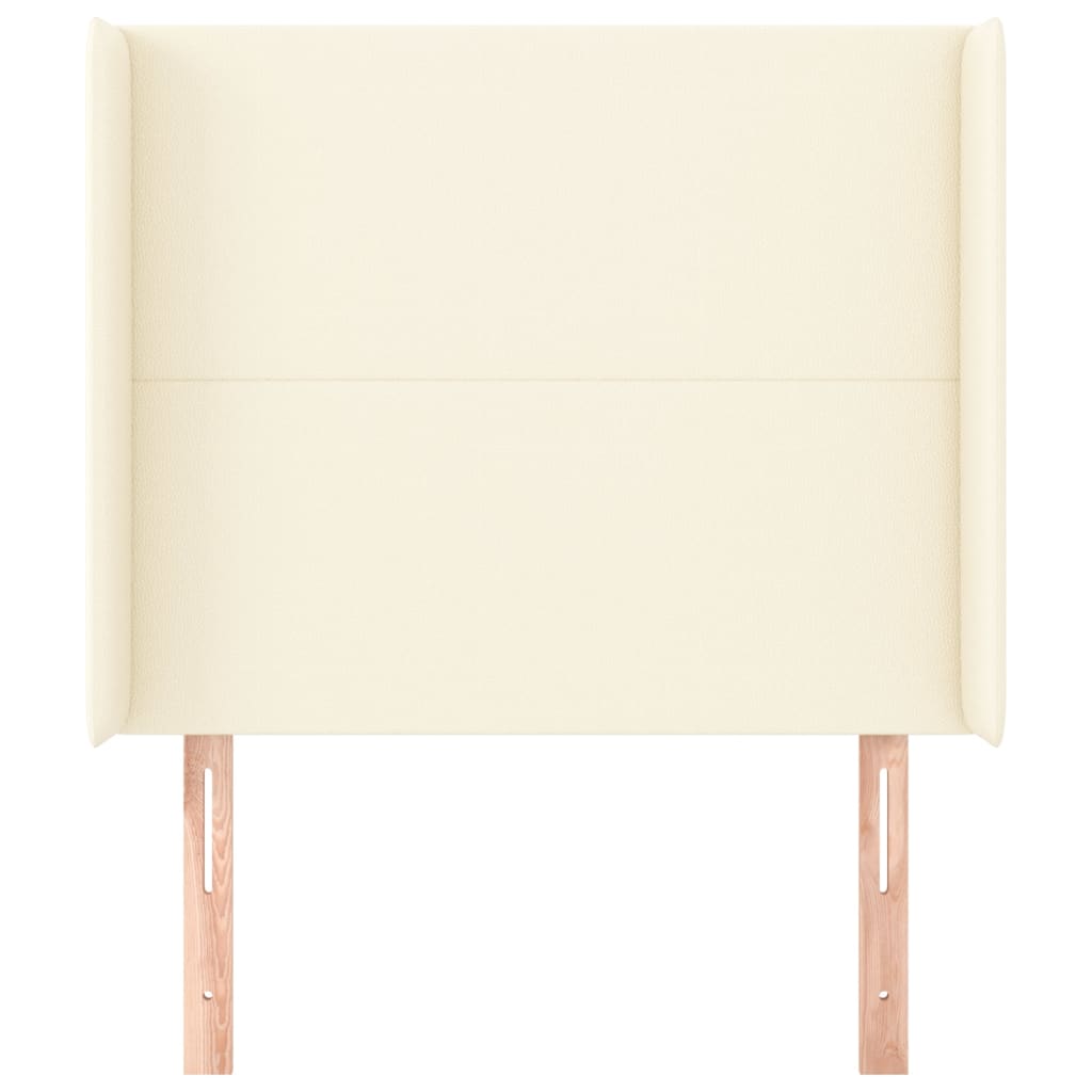 Kopfteil mit Ohren Creme 83x16x78/88 cm Kunstleder