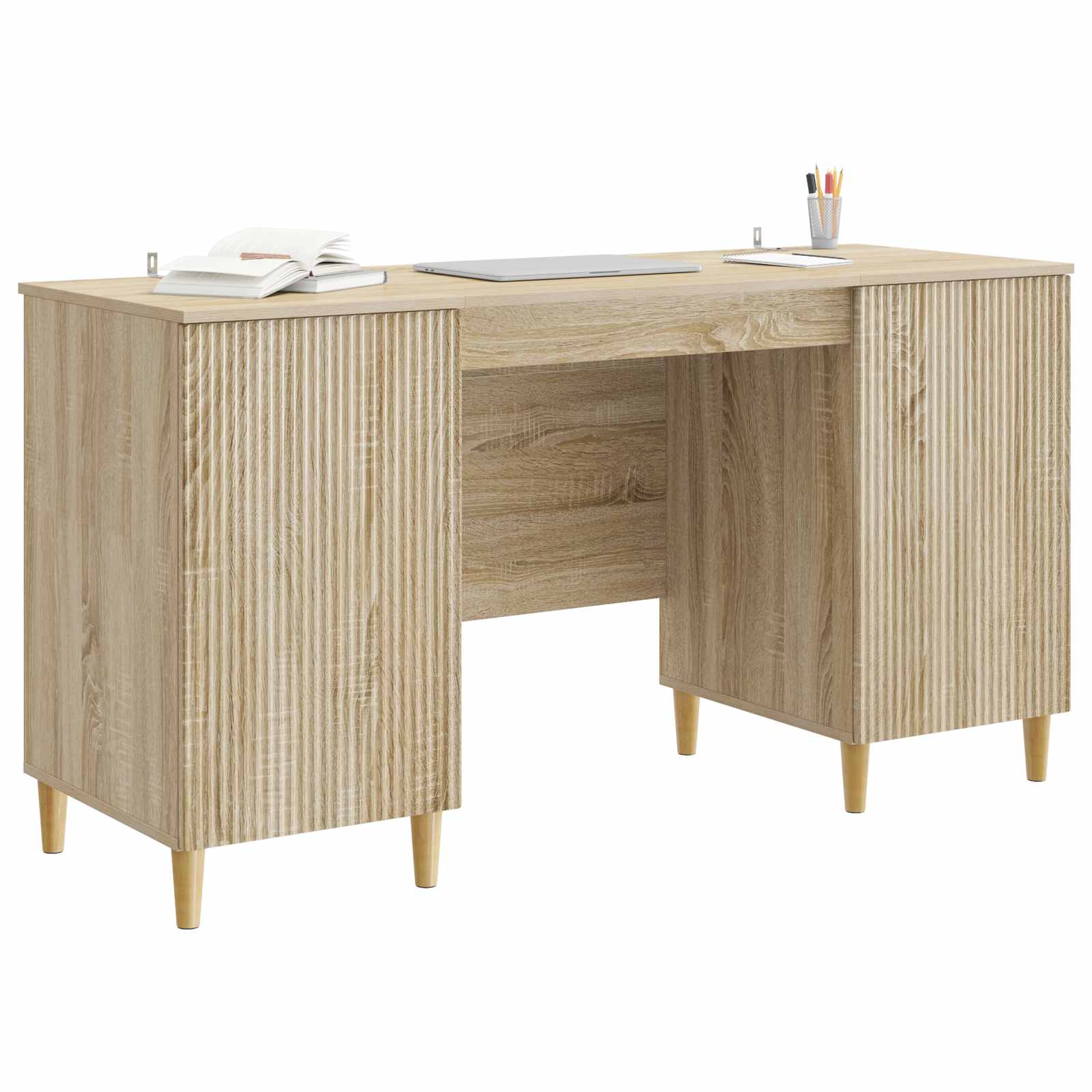 Schreibtisch mit Regal Schwarz 142,5 x 50 x 75 cm Holzwerkstoff
