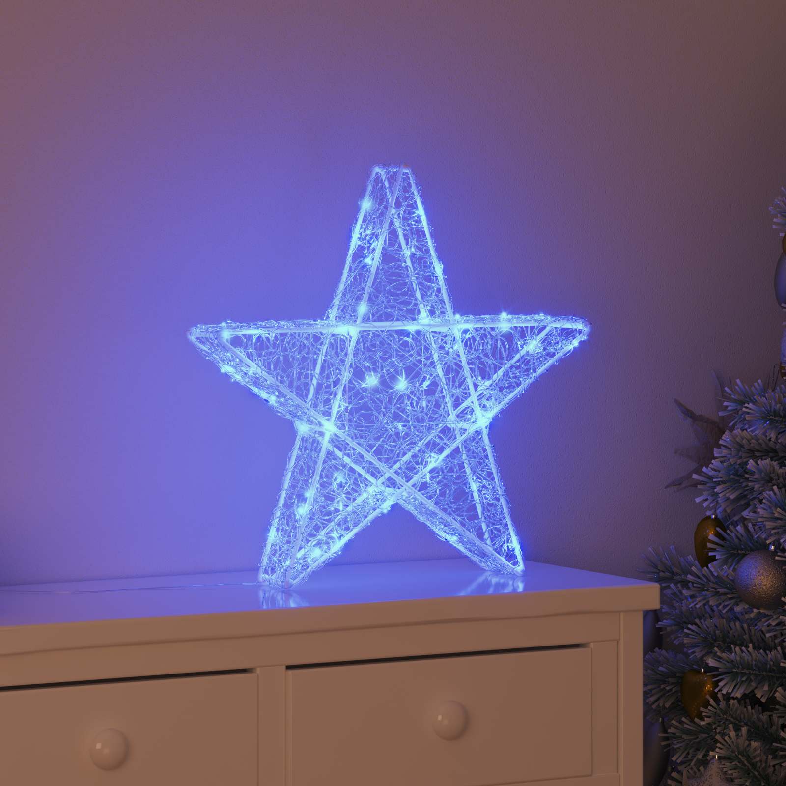3D Stern mit 50 LEDs Warmweiß 55 x 53.5 x 10 cm Acryl