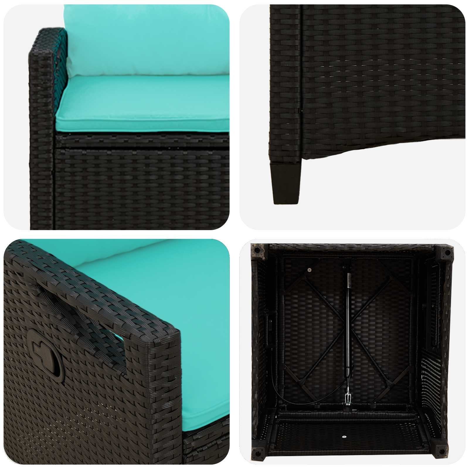 Gartenstuhl 2 pcs Schwarz 56 x 64 x 94 cm Stahl und Polyester