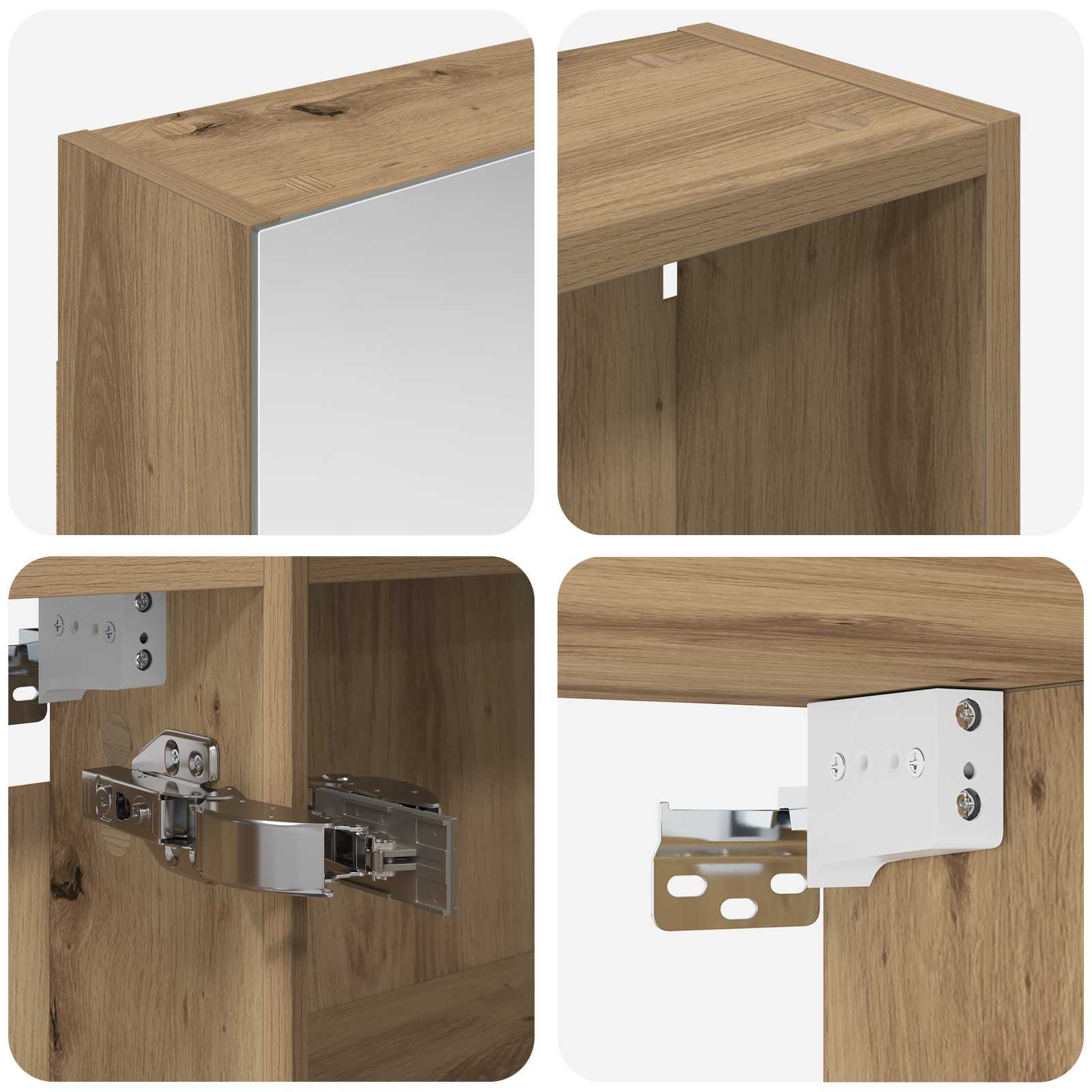 Badezimmerschrank-Set 3 pcs 80 x 10,5 x 50 cm Holzwerkstoff