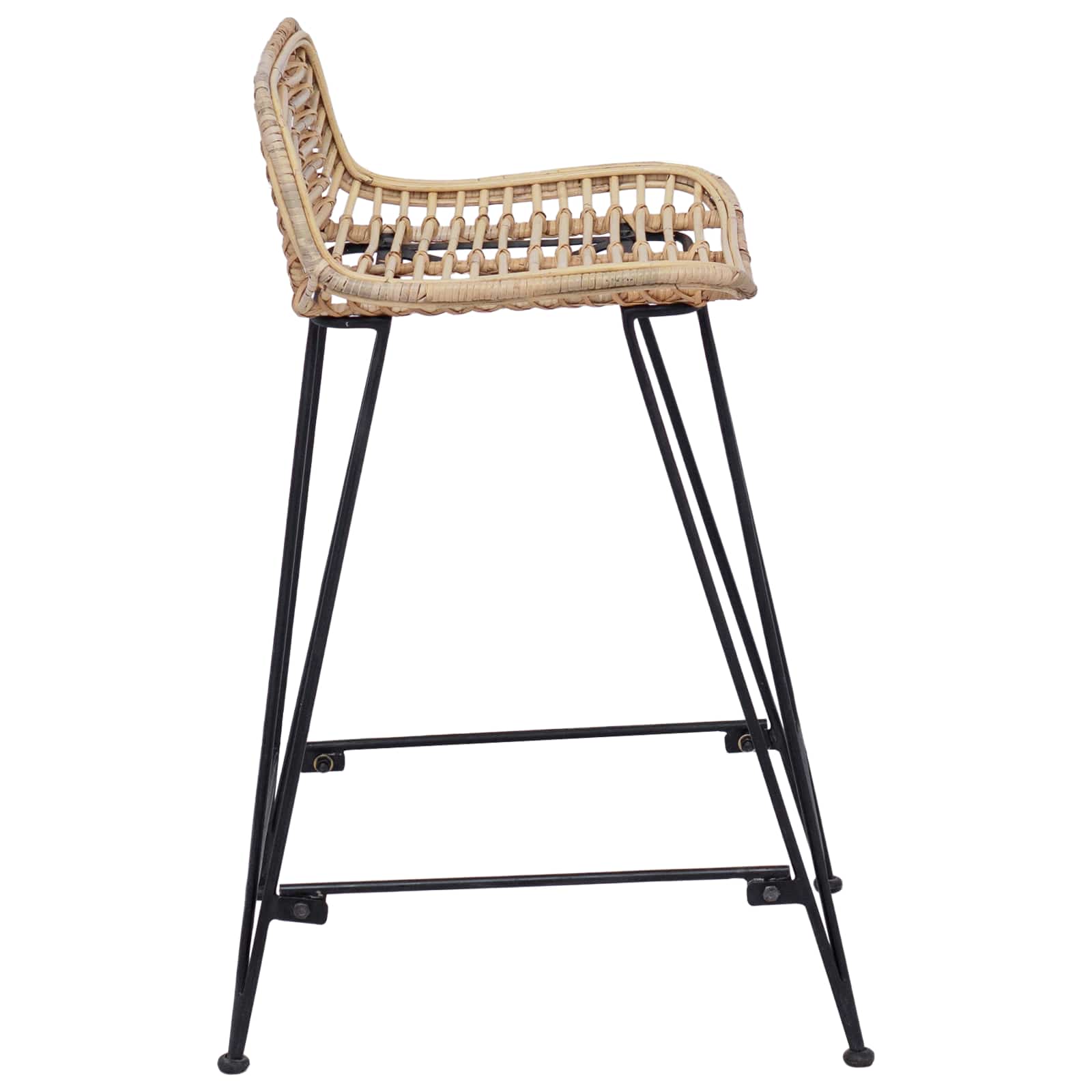 Barhocker 2 pcs Natur 44 x 45 x 76 cm Rattan und Stahl
